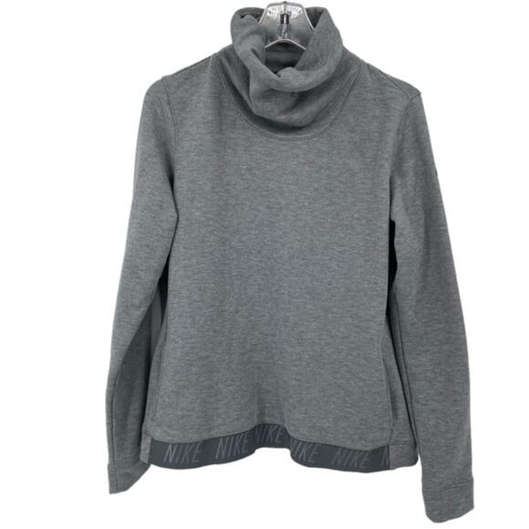 Nike Turtleneck Sweatshirt Women's Size M Gray Pullover Dri-Fit - Picture 1 of 12